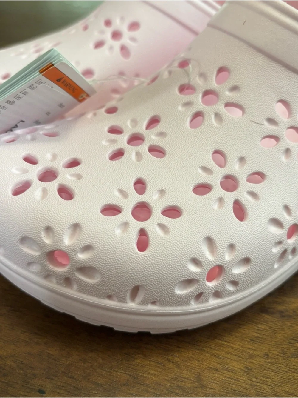 CROCS Kids Light Pink Floral Clogs